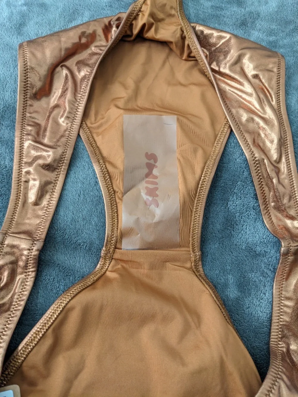 NWT Skims Metalic Swim Halter Monokini - Size 3XL